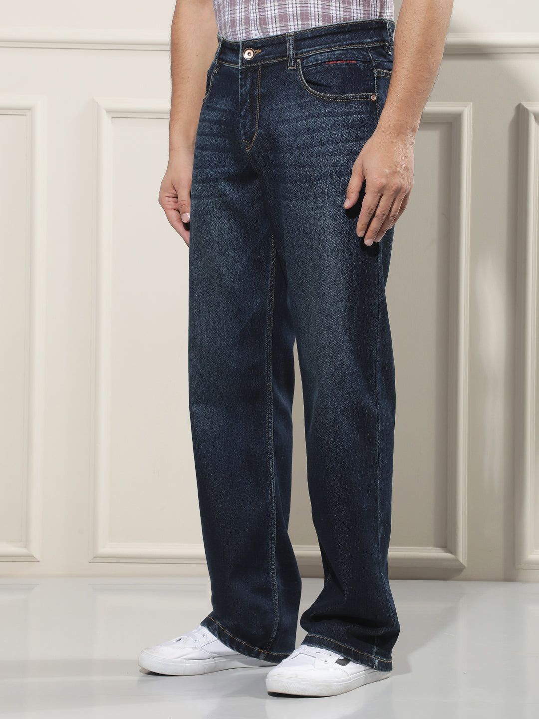 Structured Royal Blue Baggy Jeans
