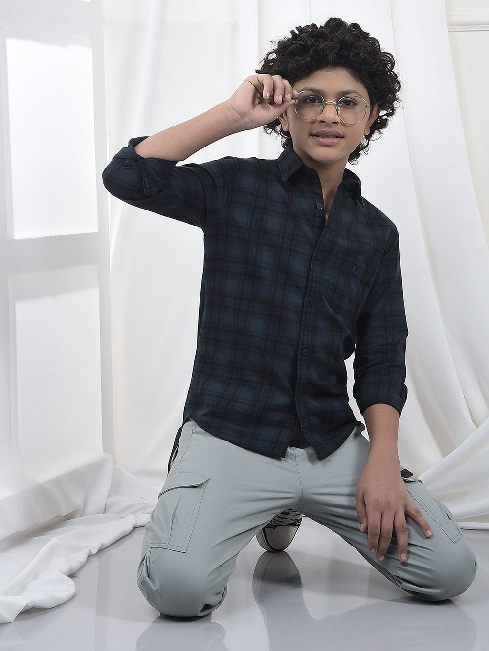 Green Checked 100% Cotton Shirt