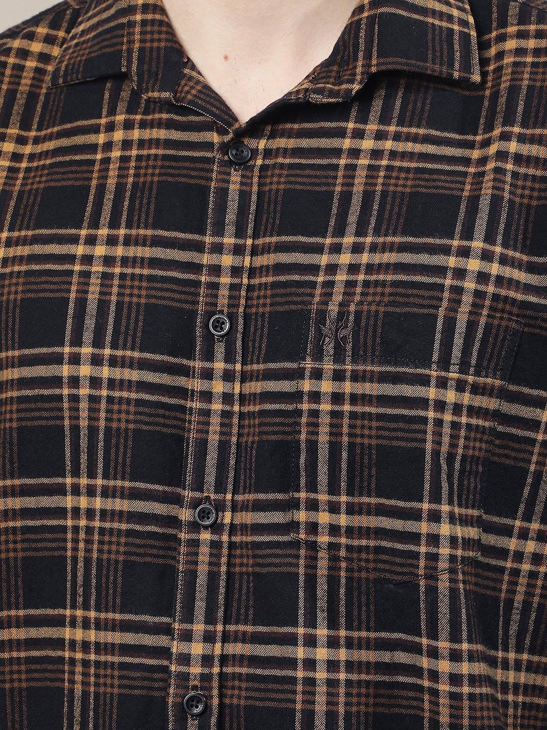 Black Checked 100% Cotton Shirt