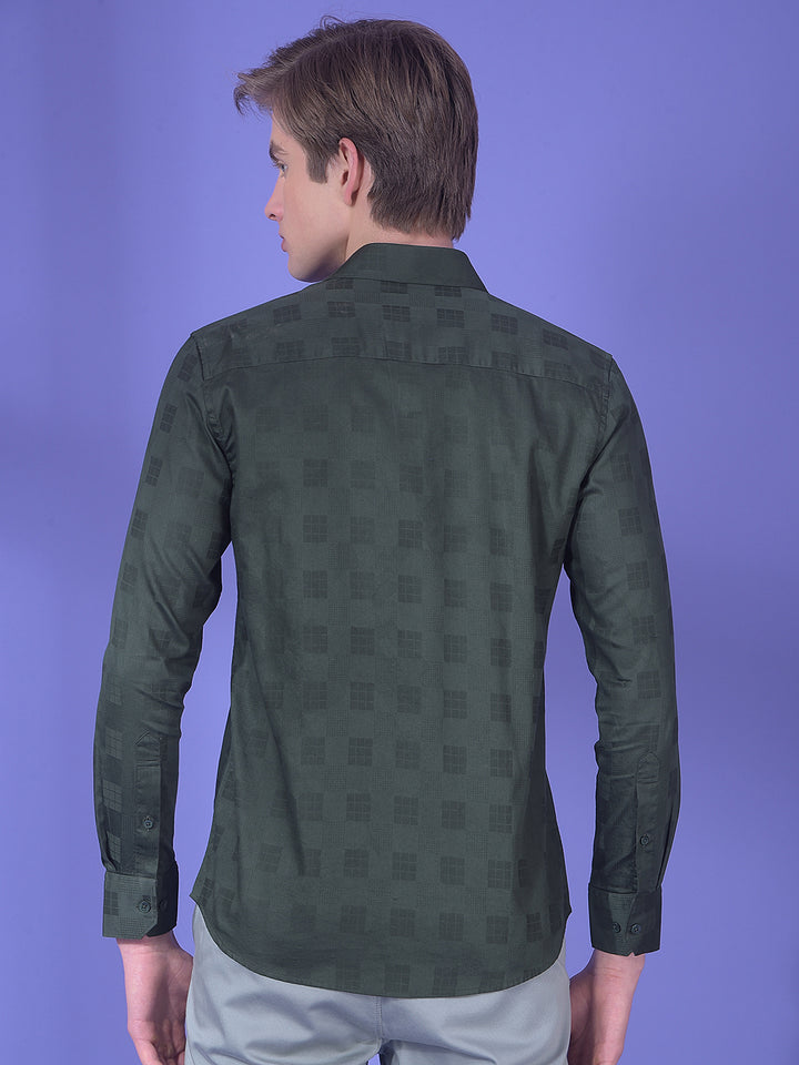 Green Jacquard 100% Cotton Shirt
