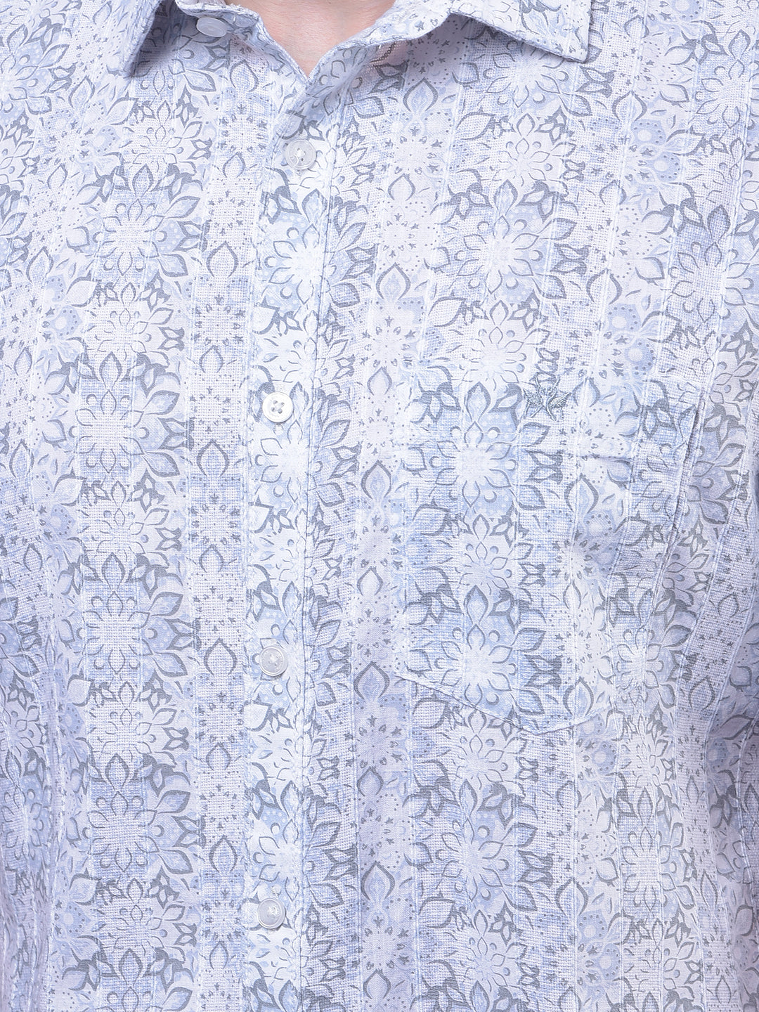 Grey Floral Print Shirt