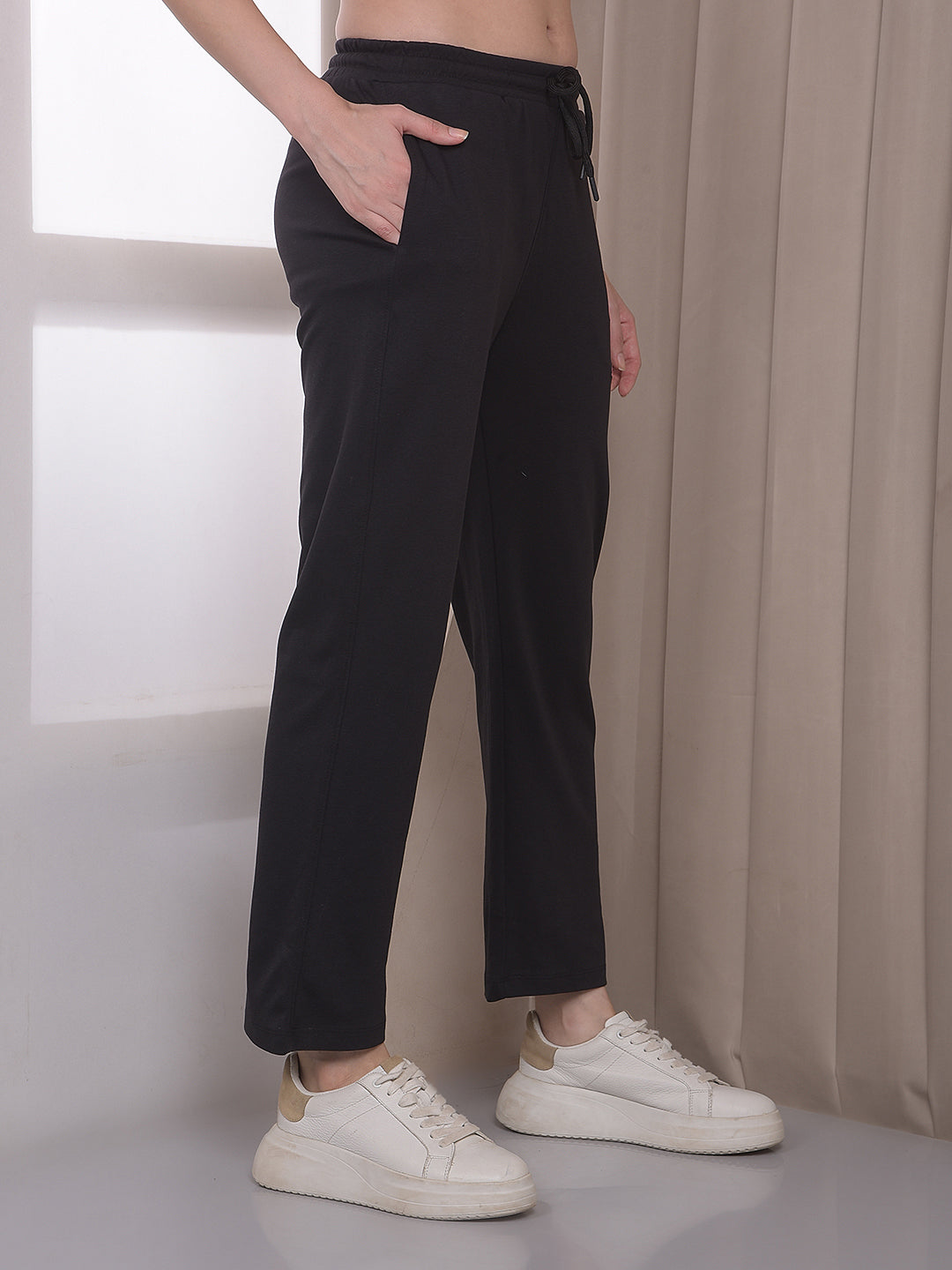 Black Graphic Print Trackpants