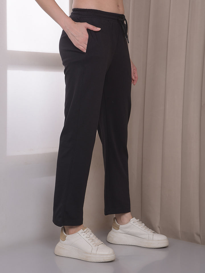 Black Graphic Print Trackpants
