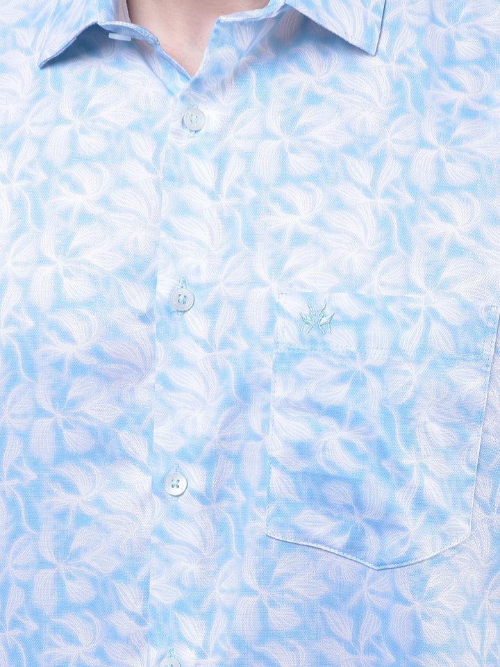 Blue Floral Print Shirt