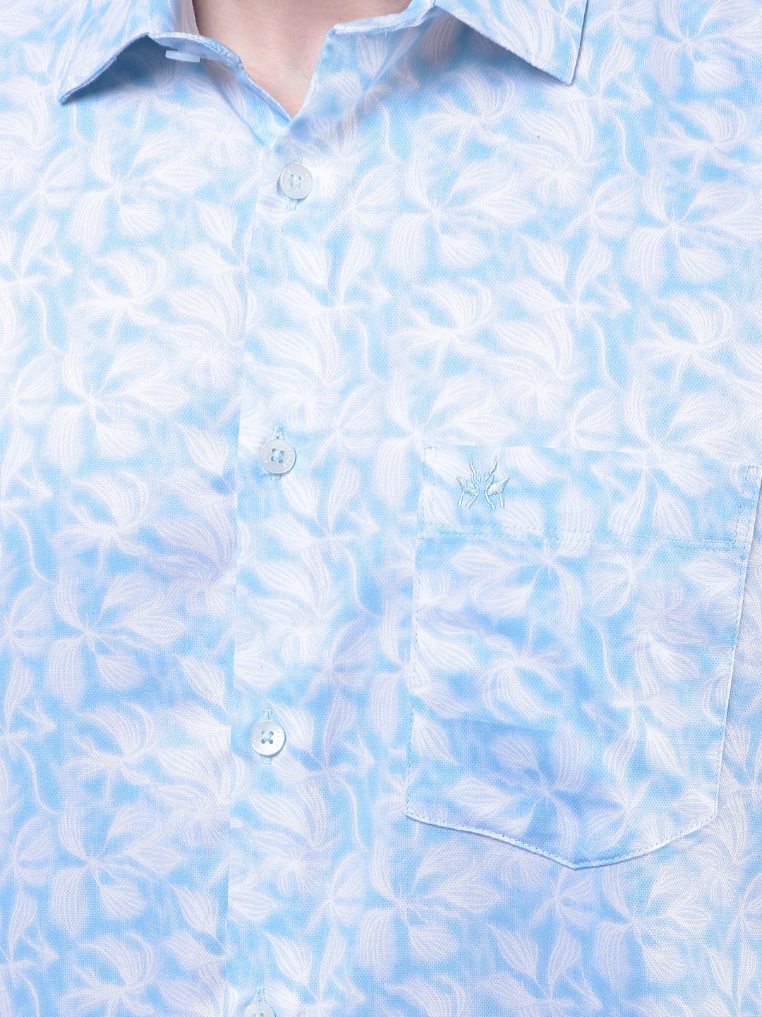 Blue Floral Print Shirt
