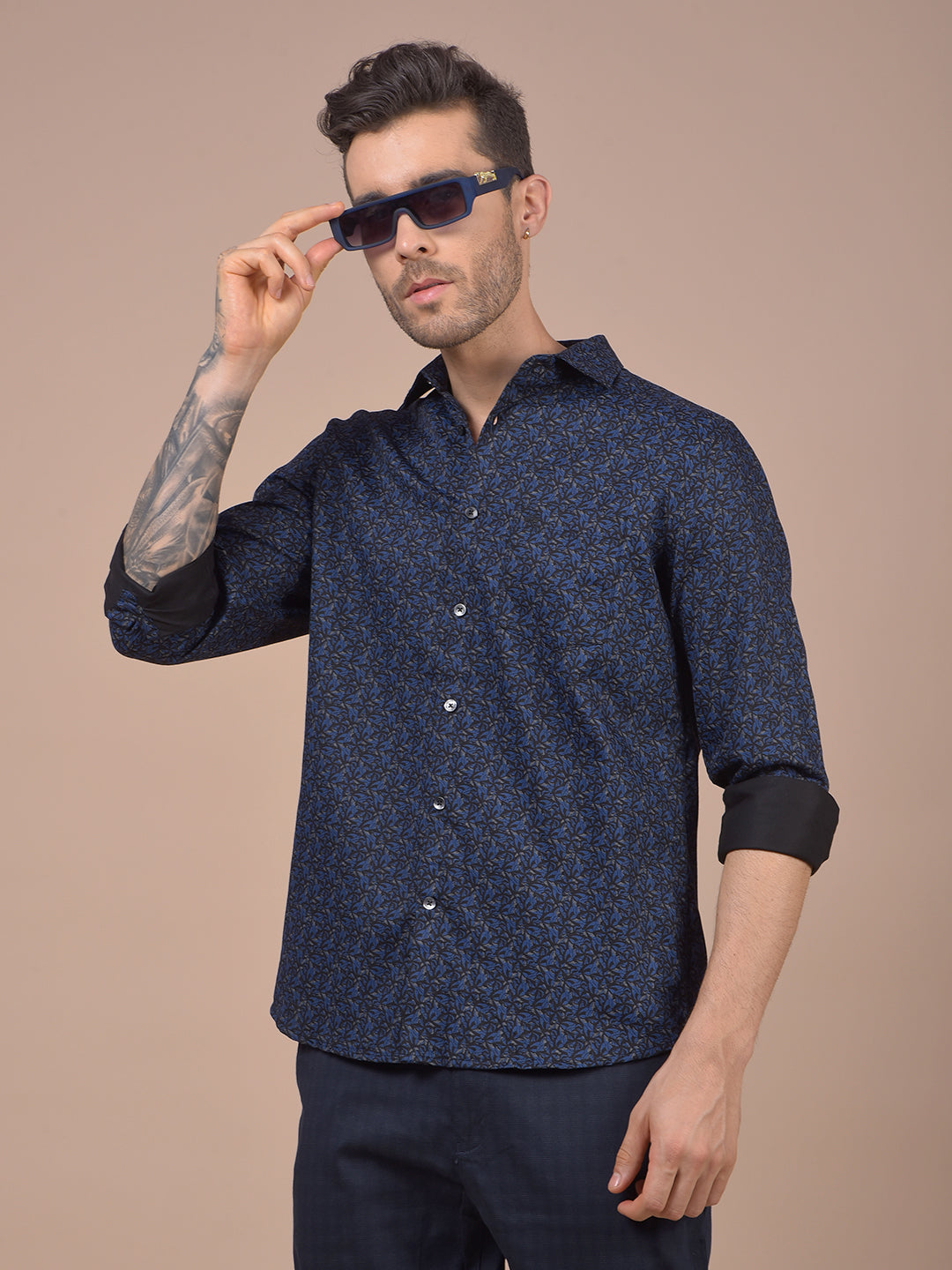 Blue Printed Shirt