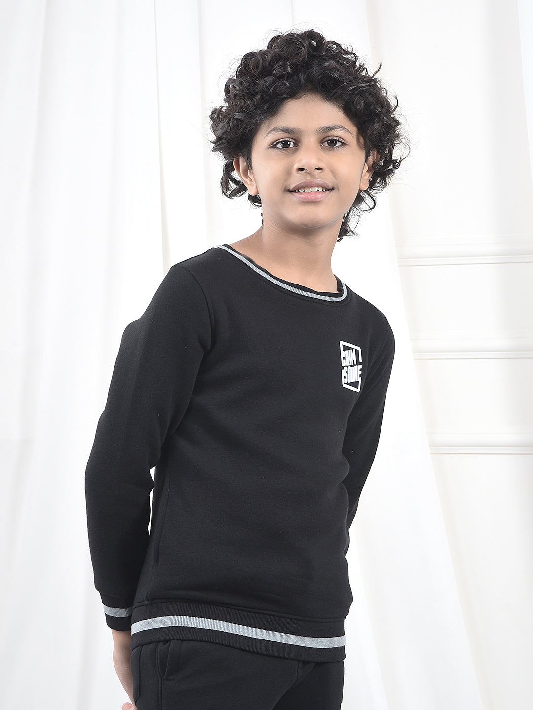 Black Graphic Print Sweatshirt