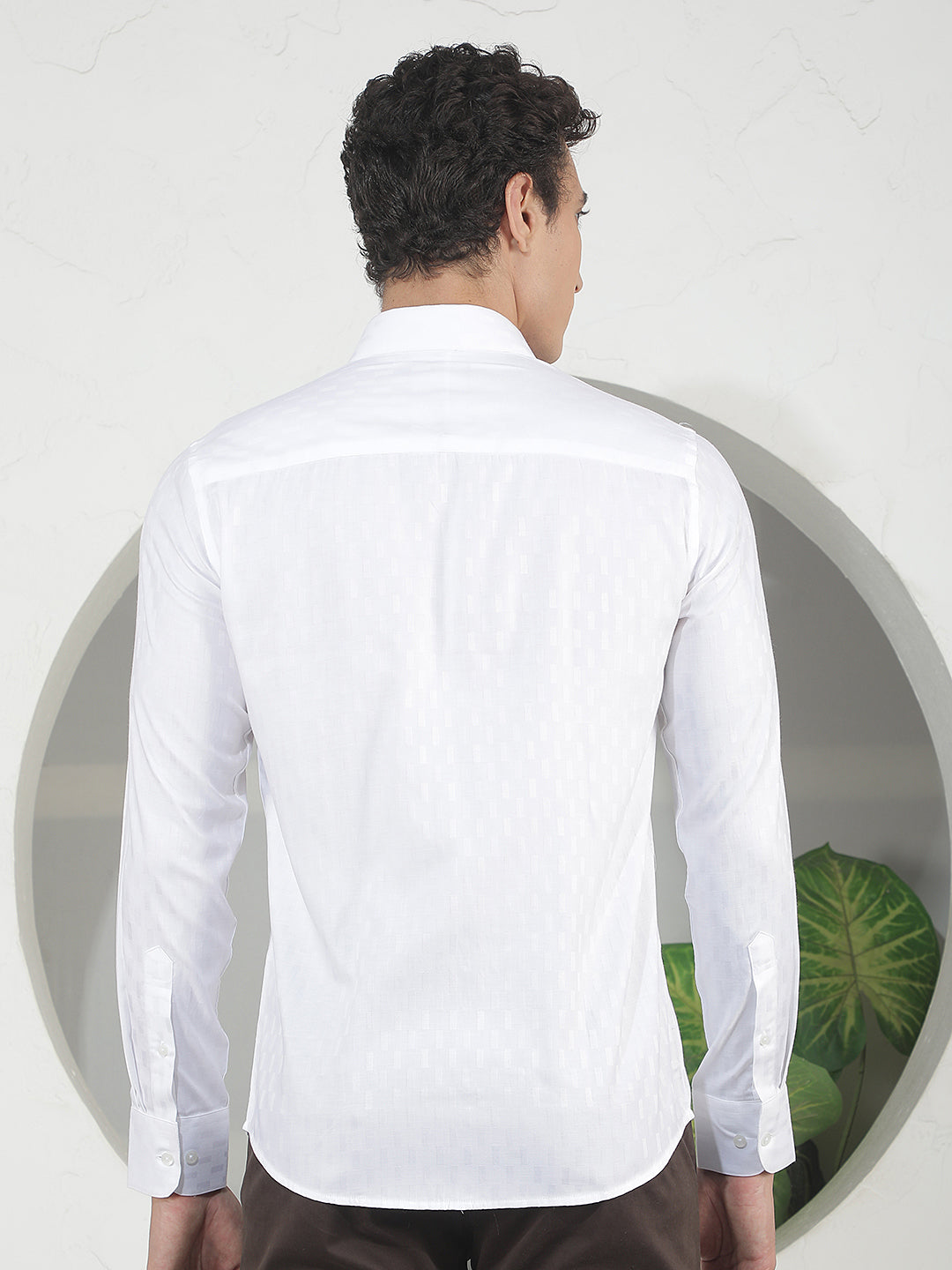 Tailored Breeze White Jacquard Shirt
