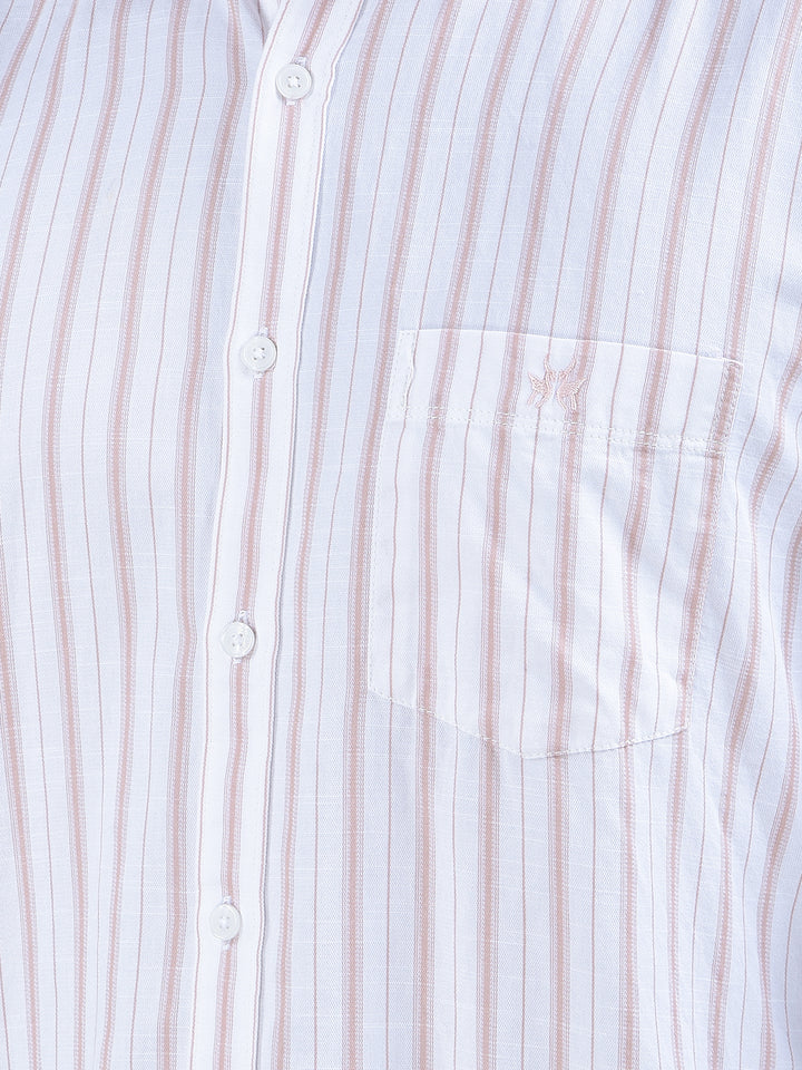 Purple Vertical Stripes 100% Cotton Shirt