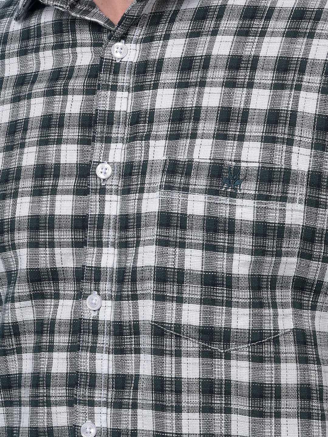 Green Checked 100% Cotton Shirt