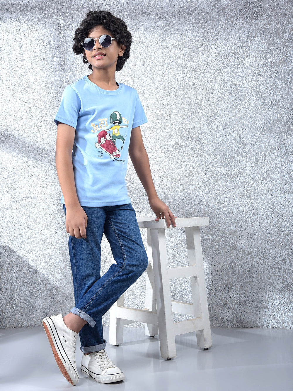 Blue Graphic Print T-Shirt