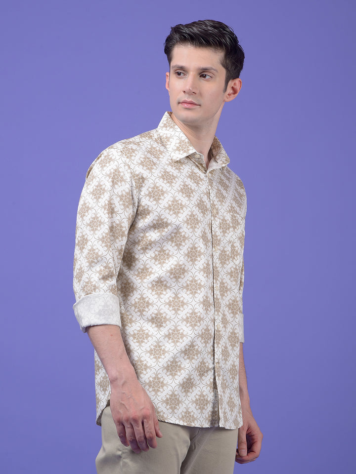 Beige Printed Shirt
