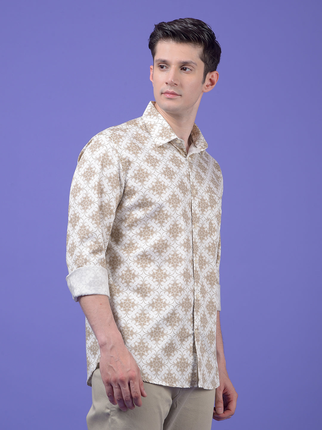 Beige Printed Shirt