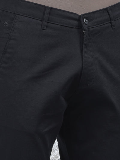 Carbon Dobby Stretch Black Trousers
