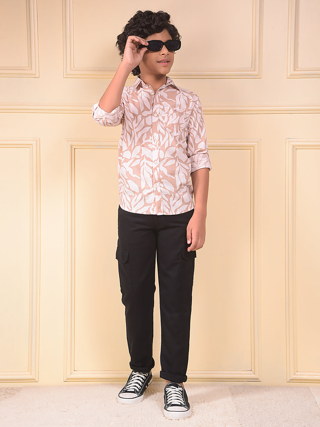 Black 100% Cotton Cargo Trousers