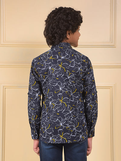 Blue Floral Print Shirt