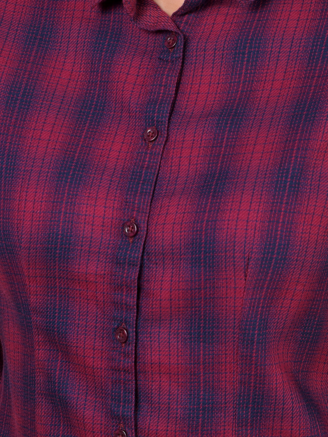 Maroon Checked Shirt