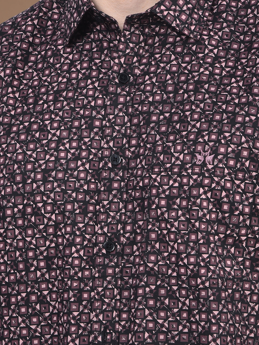 Purple Abstract Print 100% Cotton Shirt