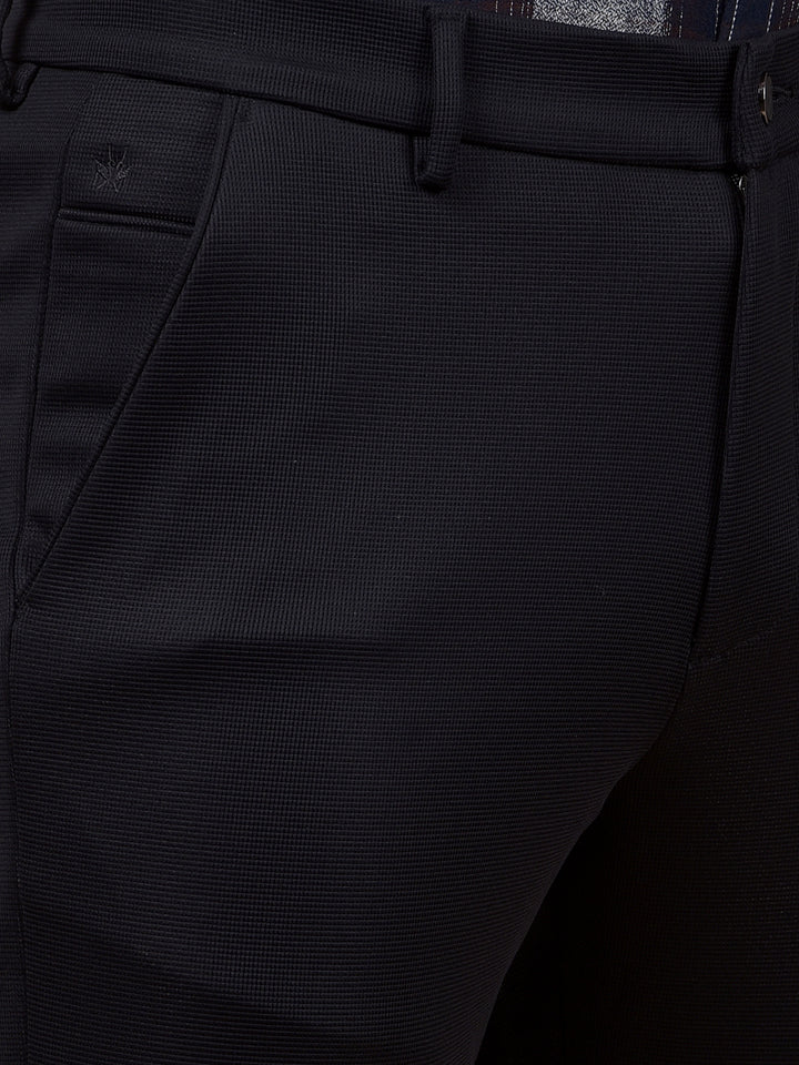 Chic Navy Blue Knitted Trousers