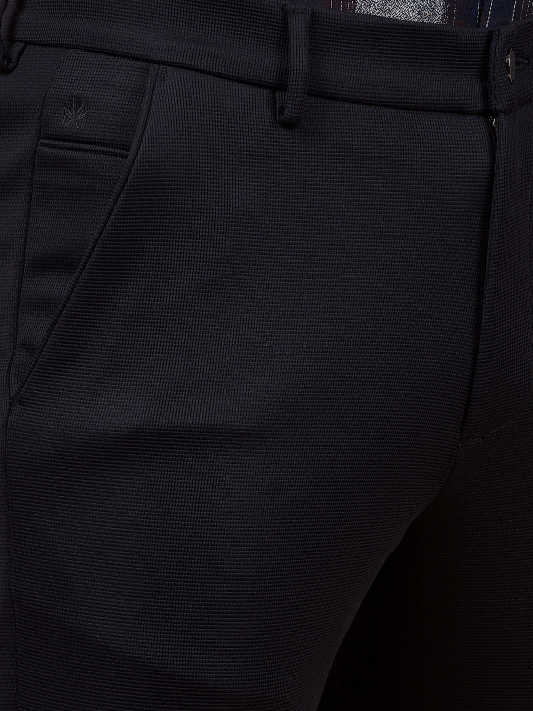 Chic Navy Blue Knitted Trousers