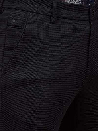 Chic Navy Blue Knitted Trousers