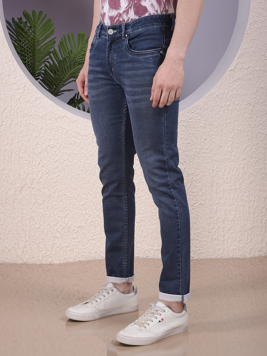 Stylish Tapered Blue Jeans