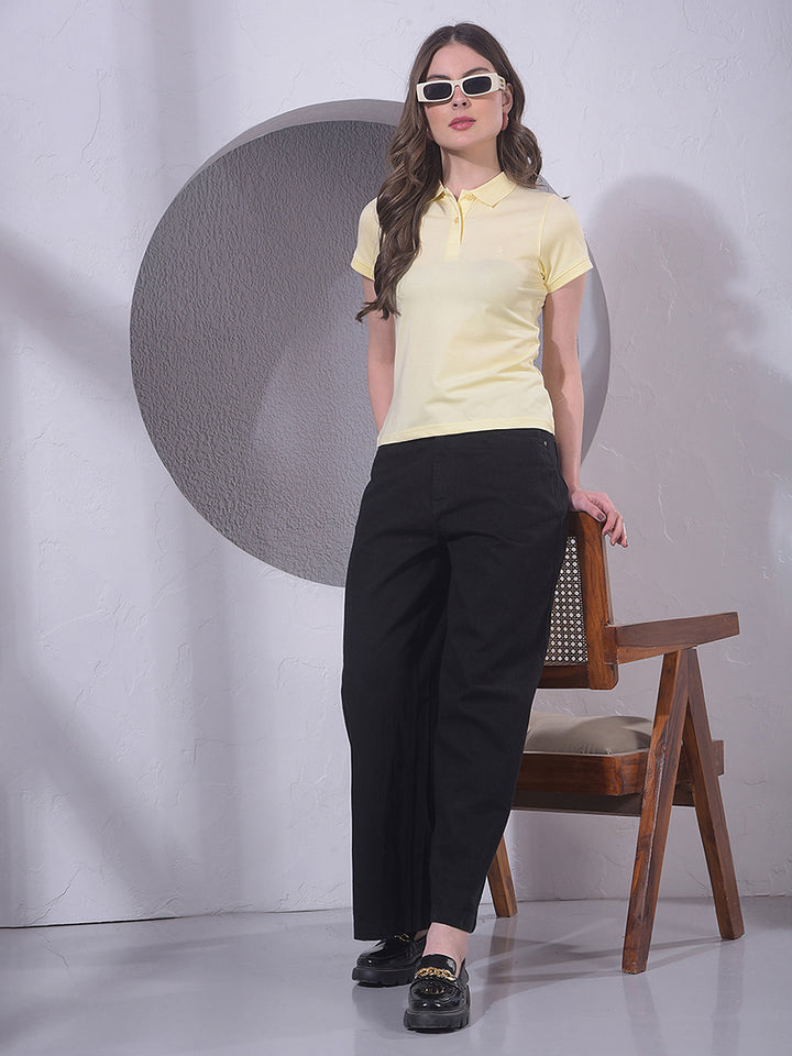 Yellow Polo Neck T-Shirt