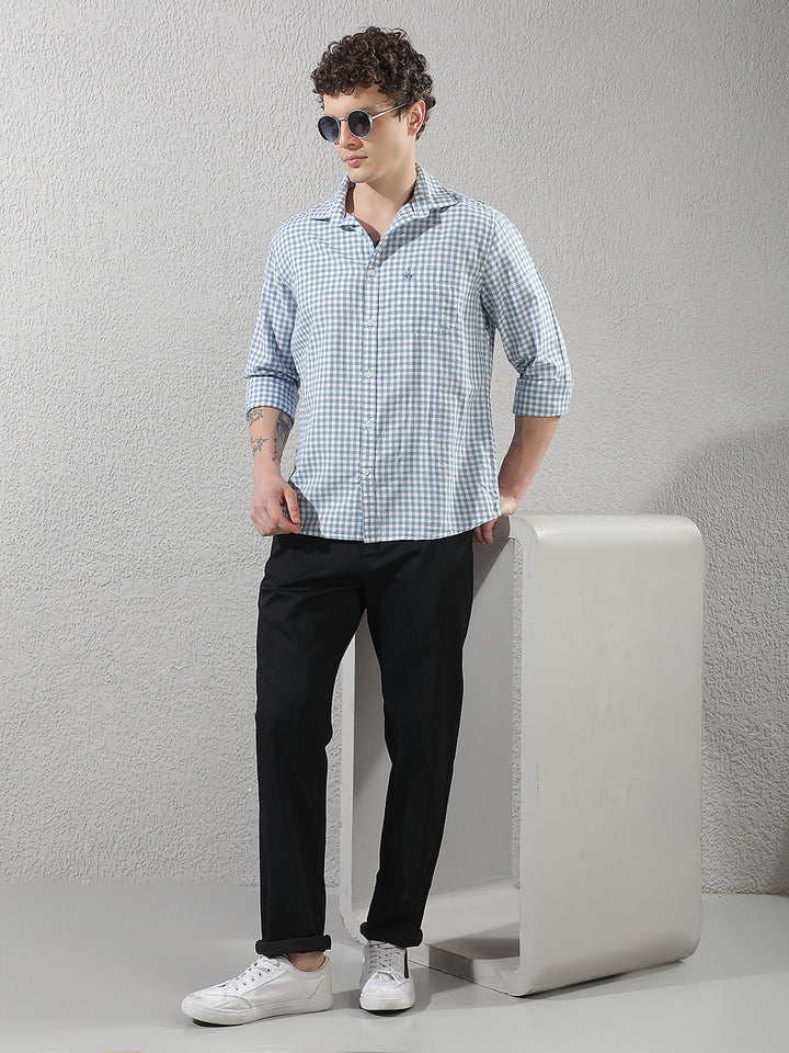 Green Checked Linen Shirt