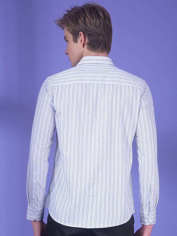 Classic White Vertical Stripe Shirt