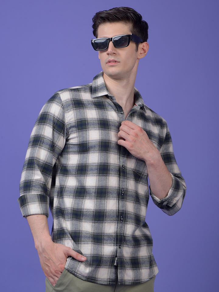 Green Checked 100% Cotton Shirt