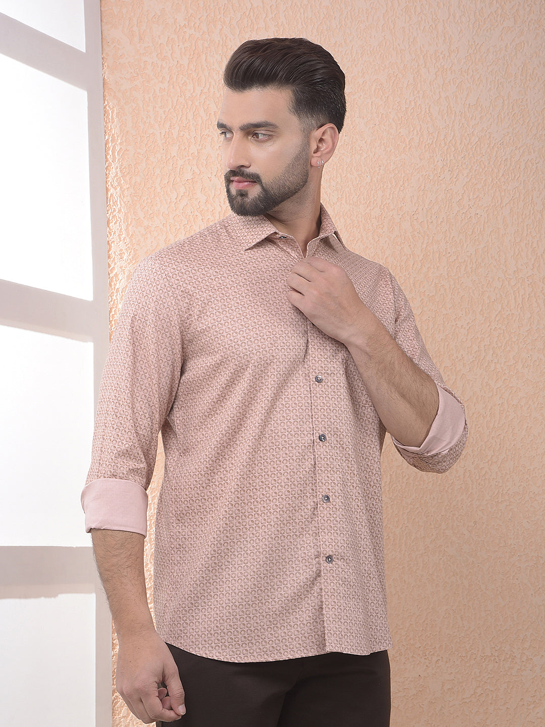 Peach Tone Pattern Shirt
