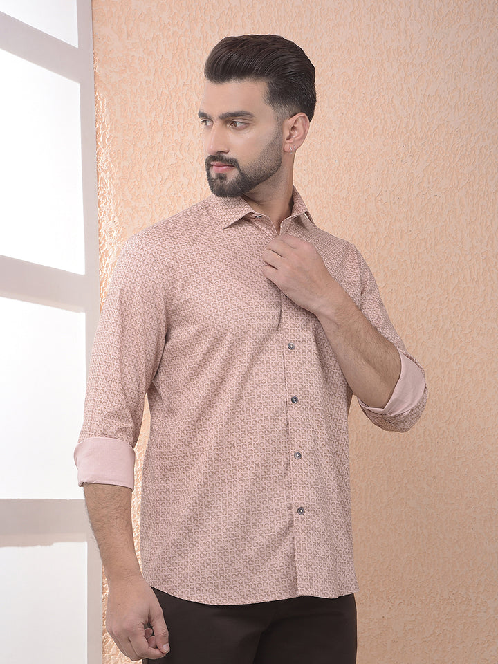 Peach Tone Pattern Shirt