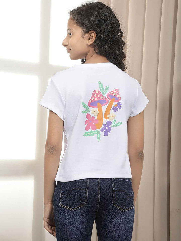 White Typographic Print T-Shirt