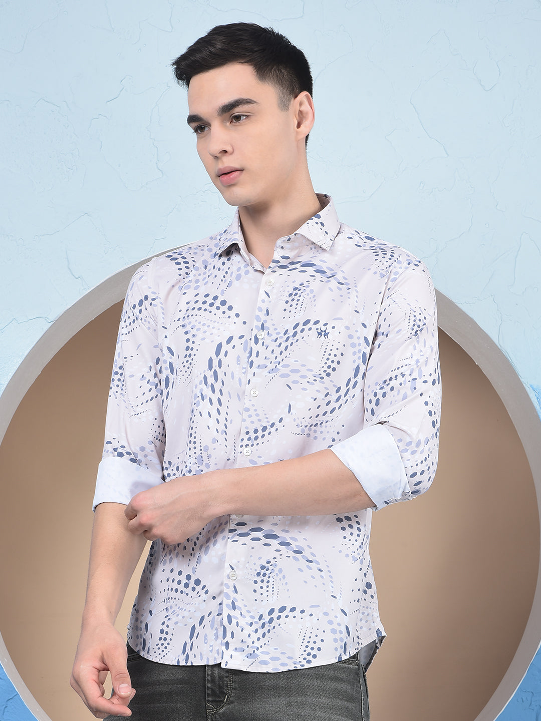 Blue Printed Shirt