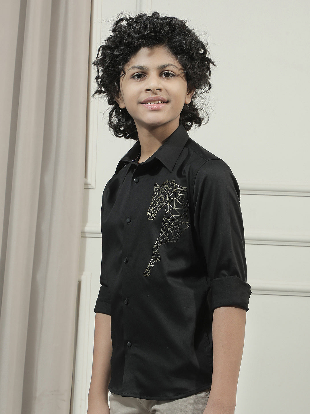 Black Embroidered Shirt