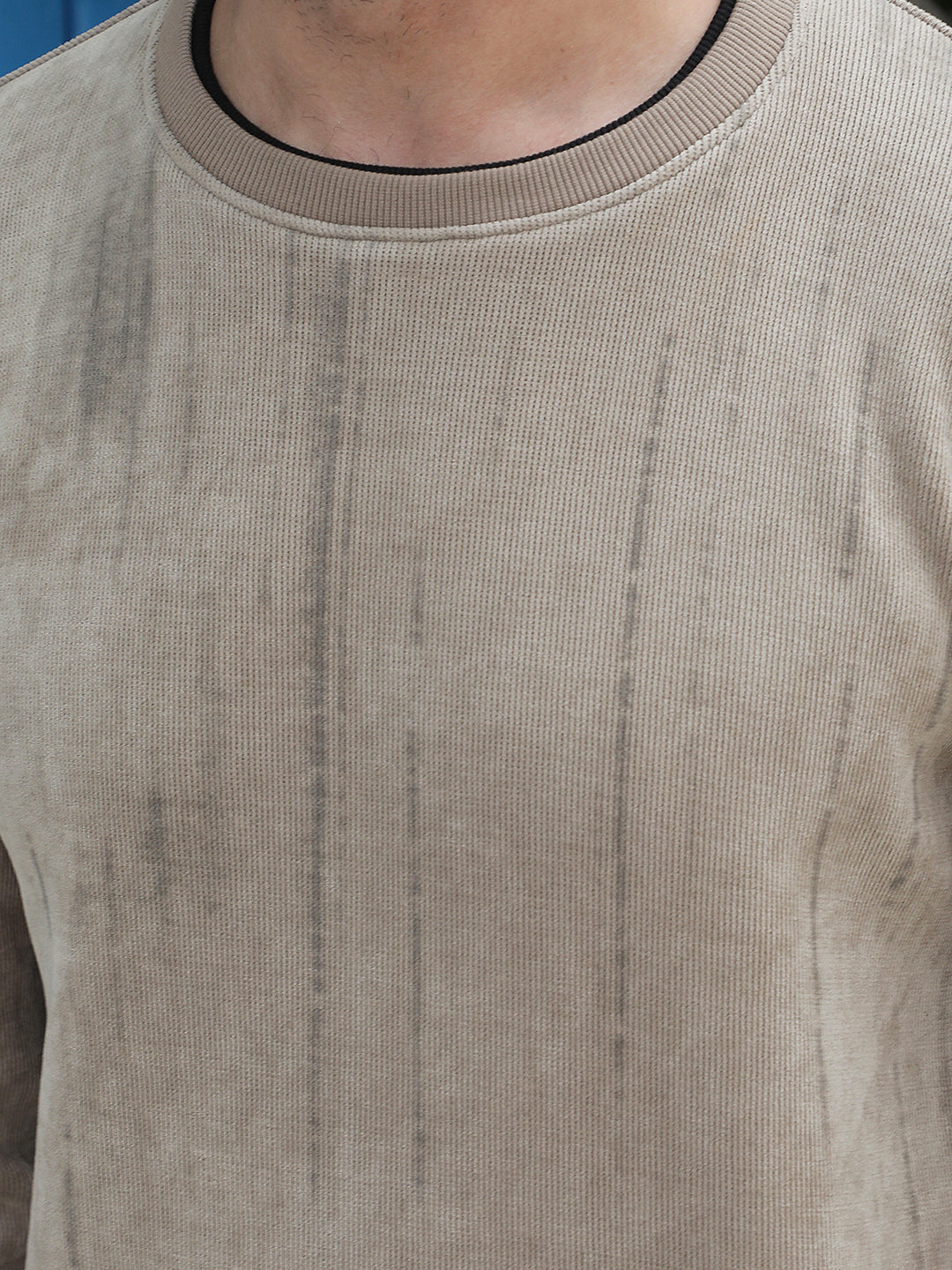 Brown Abstract Print Sweatshirt