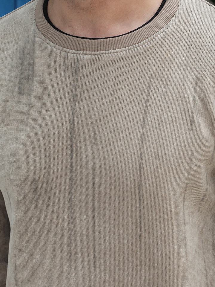 Brown Abstract Print Sweatshirt