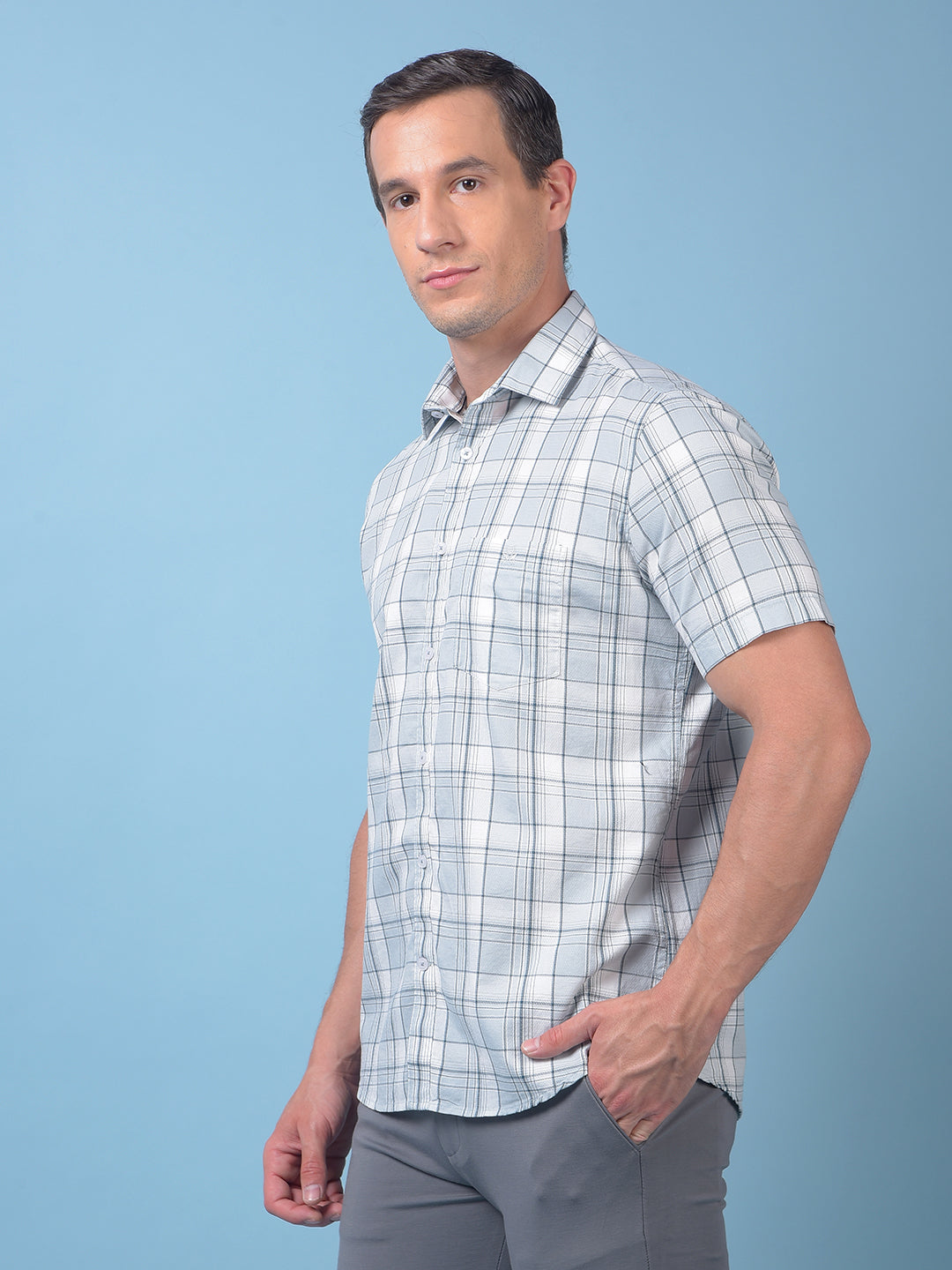 Green Checked 100% Cotton Shirt