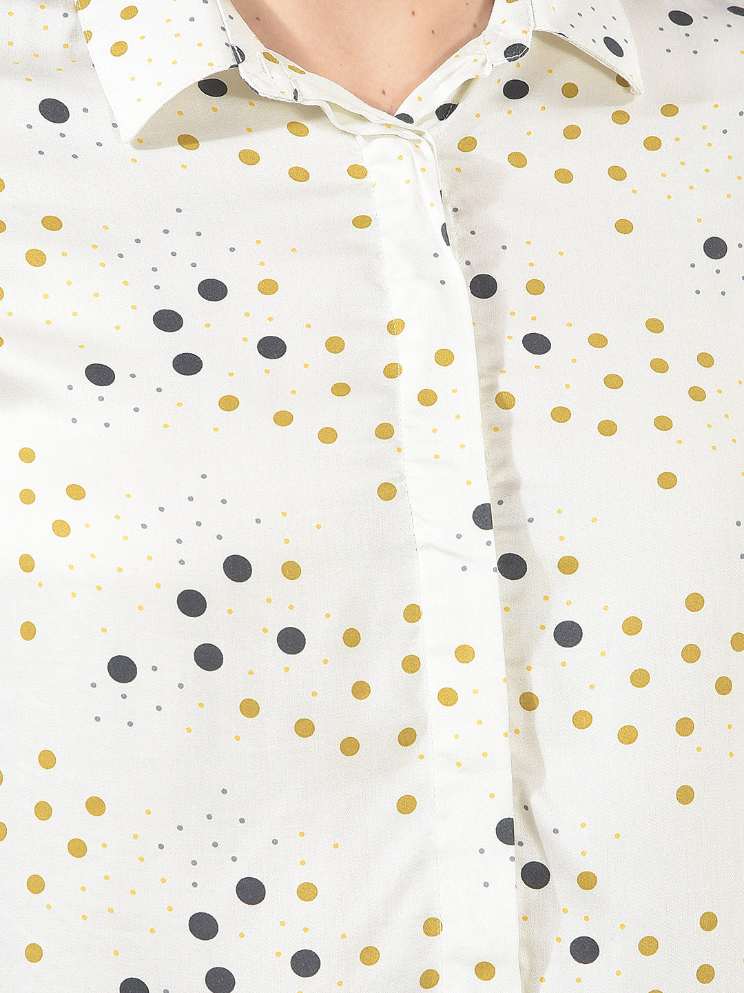 White Polka Dots Modal Shirt