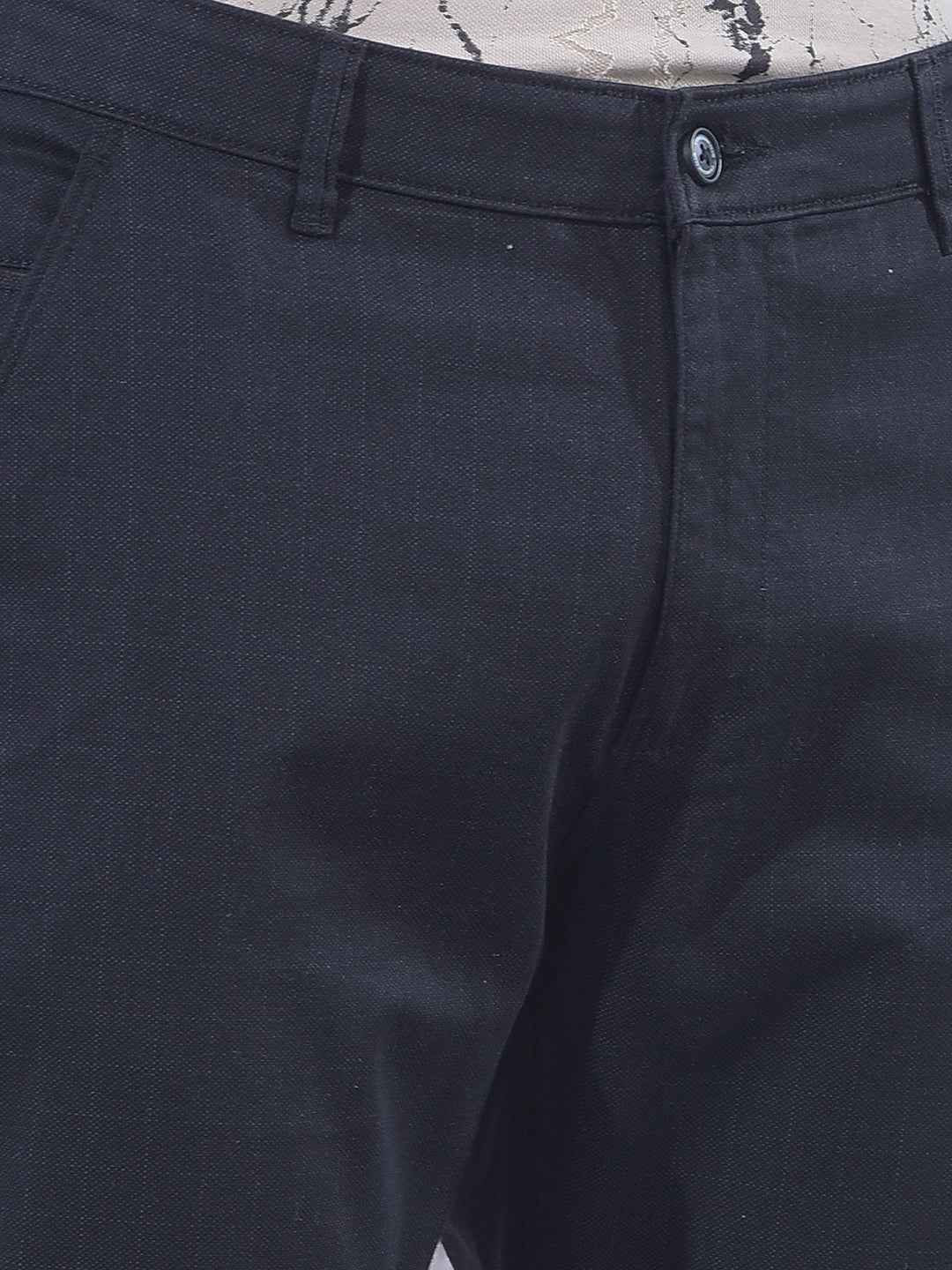 Black Grid Check Trousers