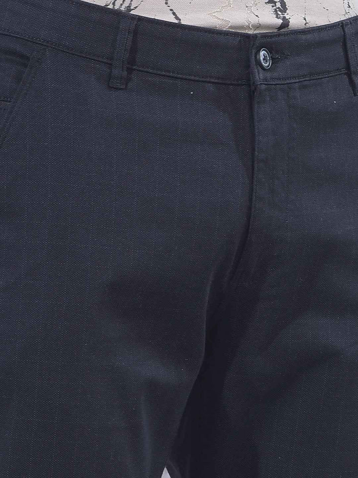 Black Grid Check Trousers