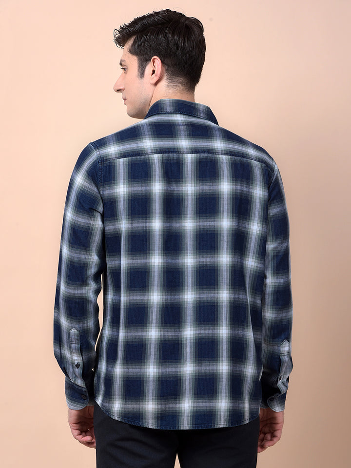 Green Checked 100% Cotton Shirt