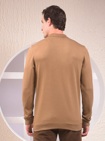 Brown Polo Neck Sweatshirt