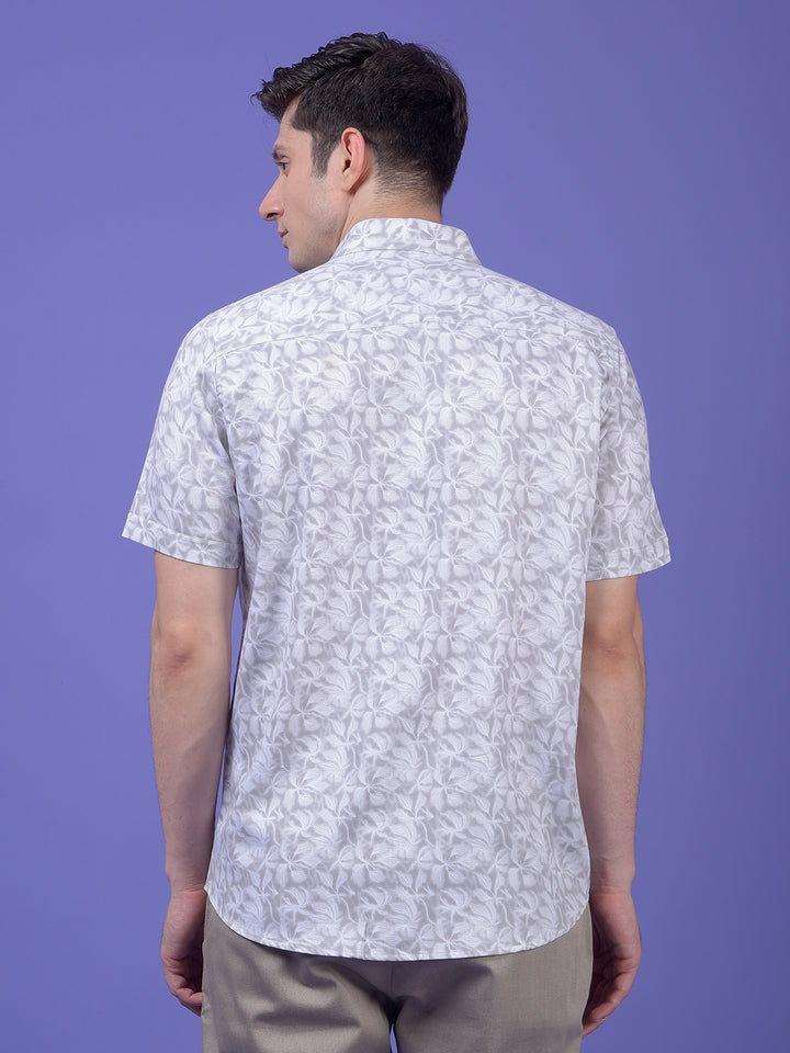 Grey Floral Print Shirt