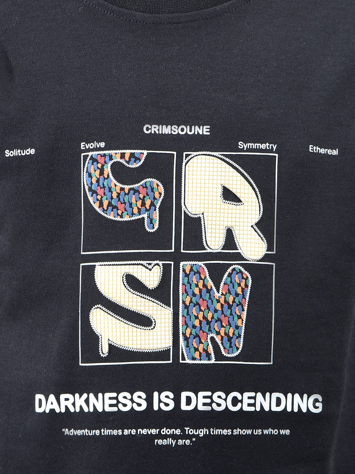 Black Embroidered T-Shirt