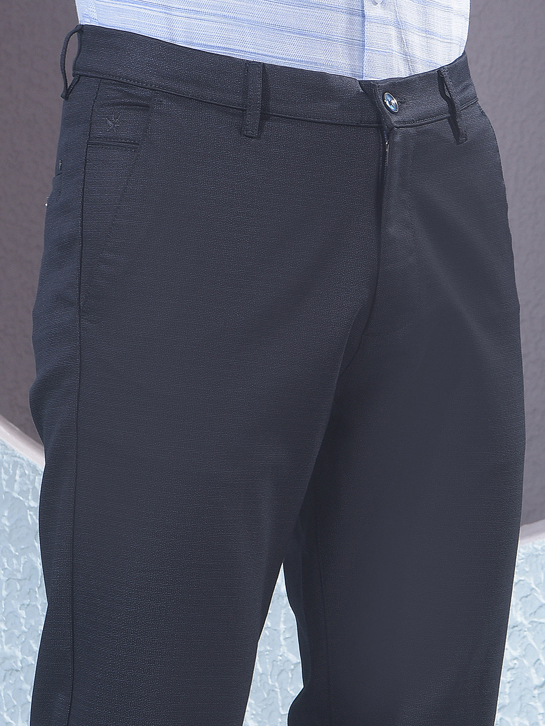 Navy Blue Printed Trousers