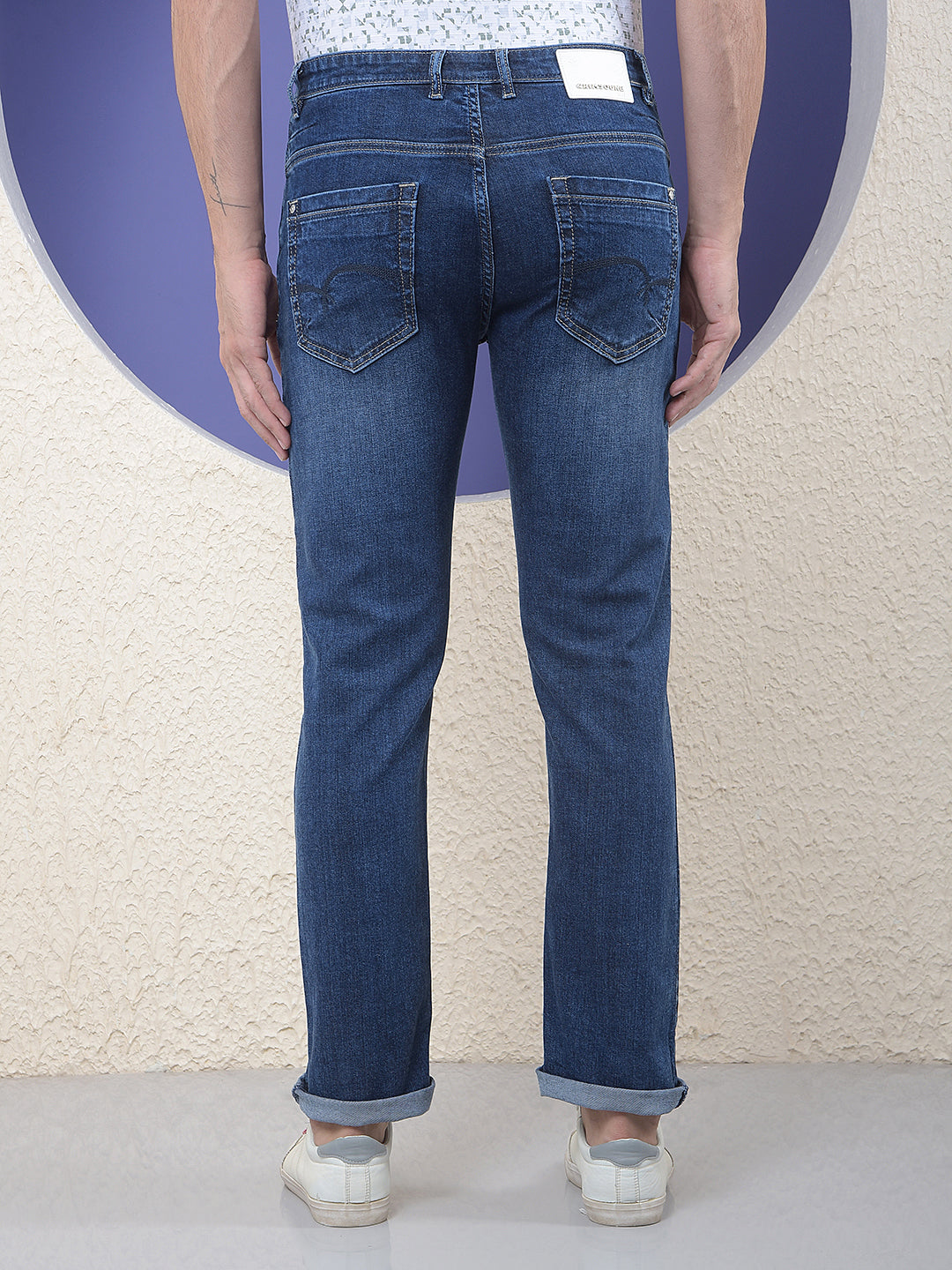 Navy Blue Straight Jeans