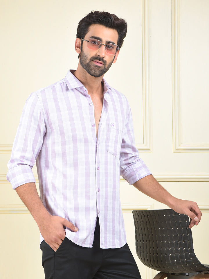 Noble Wear Purple Checked Shirt