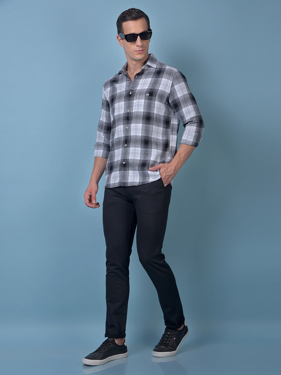 Black Checked 100% Cotton Shirt