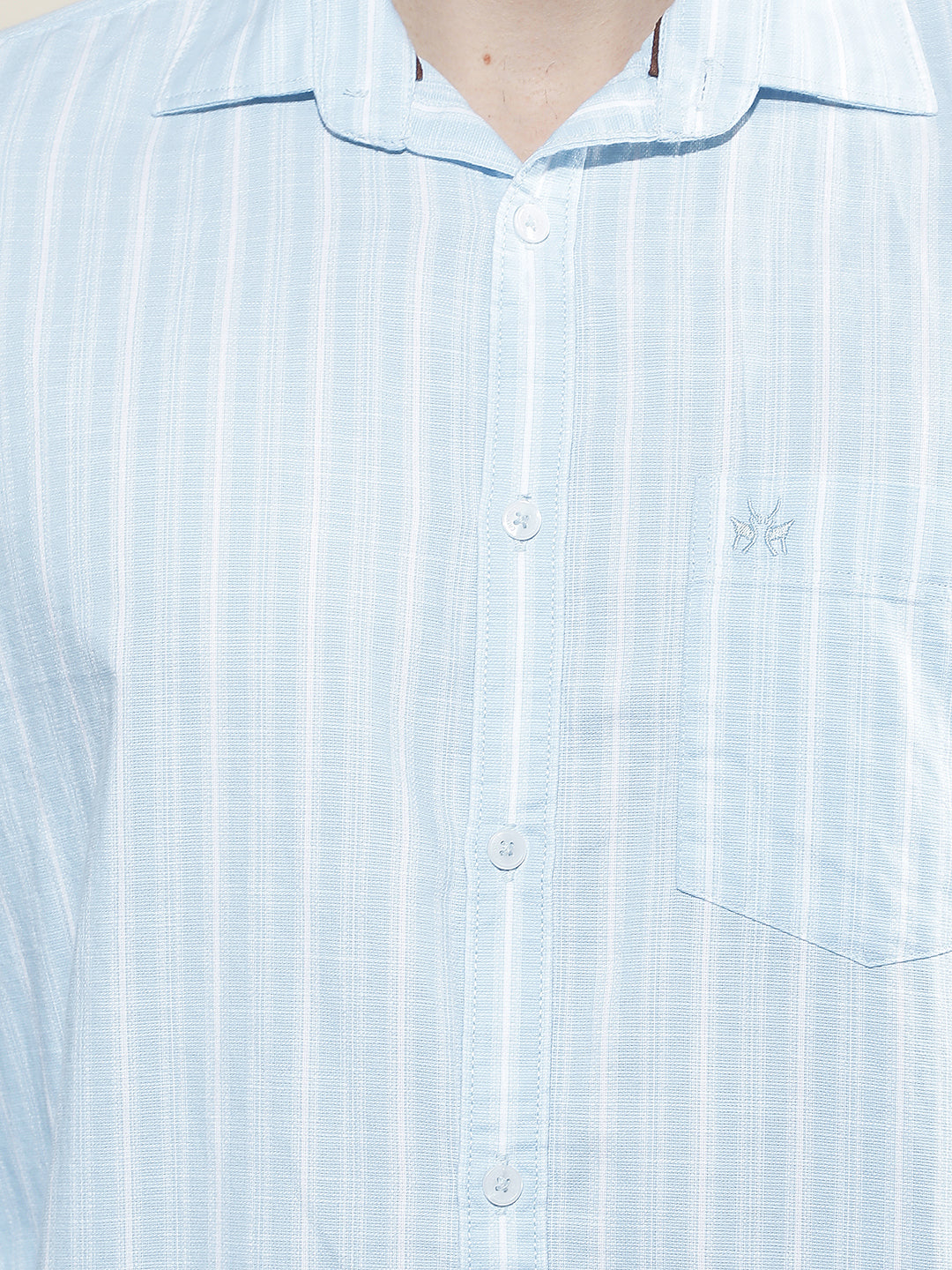 Blue Vertical Stripes 100% Cotton Shirt